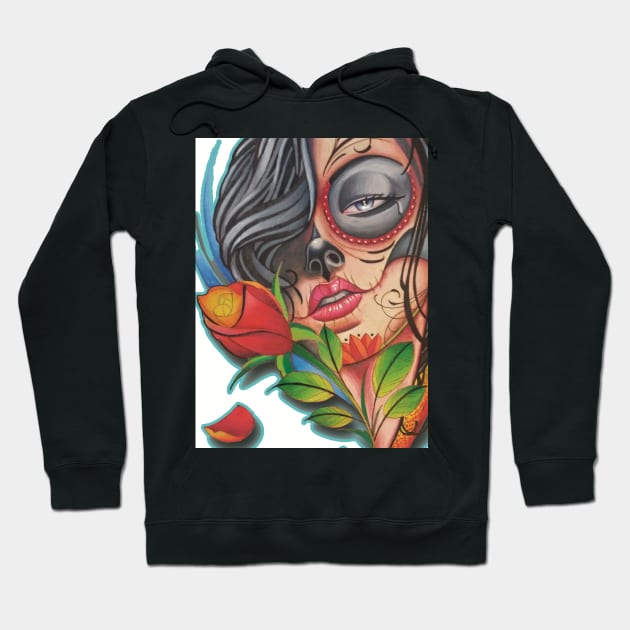 Day of the Dead Sugar Girl Hoodie by Lazrartist